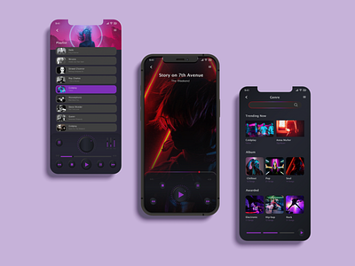 Music Player App Design app branding design mobile application ui ux