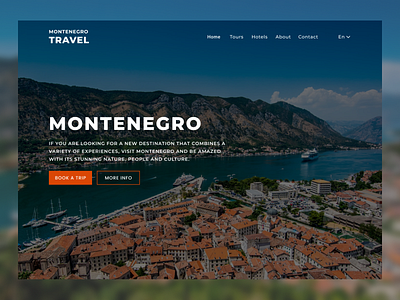 Montenegro Travel Landing Page Concept