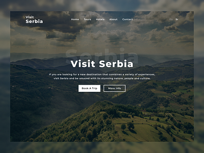 Visit Serbia Landing Page Concept balkan europe figma landing page minimalistic nature serbia travel ui ux visit webdesign