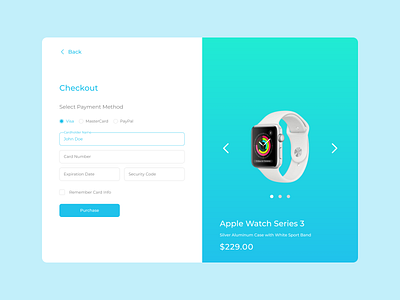 Daily UI Challenge - #002 Credit Card Checkout 002 adobexd apple dailyui design figma smartwatch uidesign uxdesign webdesign