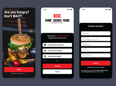 Burger House Mobile App app branding burger burgers design figma graphic design illustration logo mobile ui ux vector