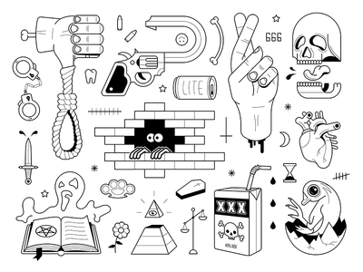 Random tattoo flash by Xaibeeh  Redbubble