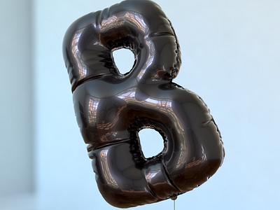 B for balloon 36daysoftype 3d modo render