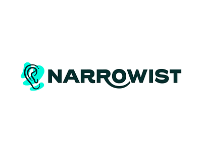 Narrowist logo branding ear logo logomark neon podcast visual identity