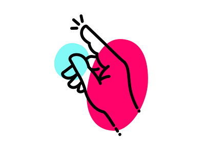 five senses - touch colorblock finger hand icon illustration line senses touch