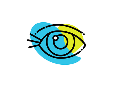 five senses - sight colorblock eye icon illustration line seeing senses sight