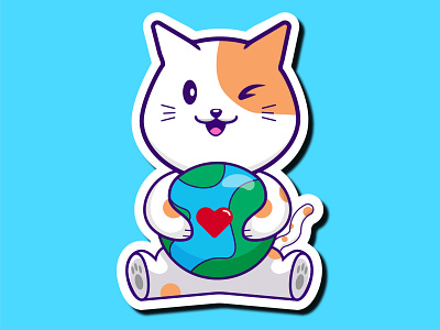 Cat & Globe adobe adobe illustrator animals anime artwork brading brand branding design graphic design graphicdesign illustraion illustration logodesign