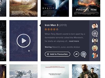 Movie App app buttons catalog dashboard listing movie ui