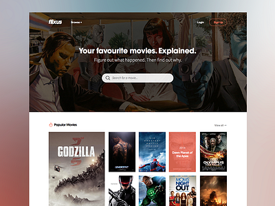 Flixus - Homepage (WIP) catalog flixus homepage landing page movies search