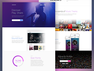 Uncovr.me [Q1 2014] css homepage html illustration landing page music uncovr