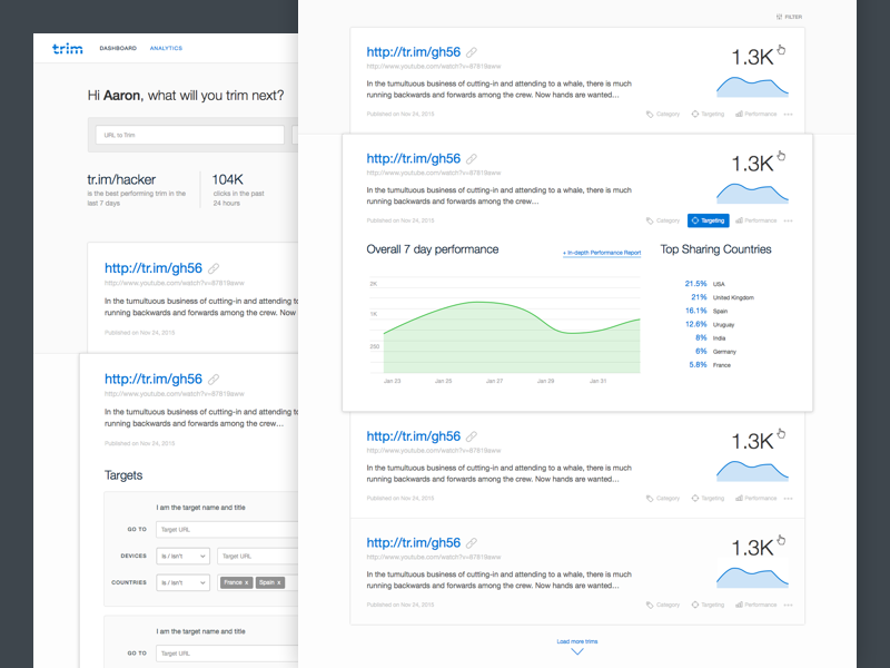 Dashboard interaction shot