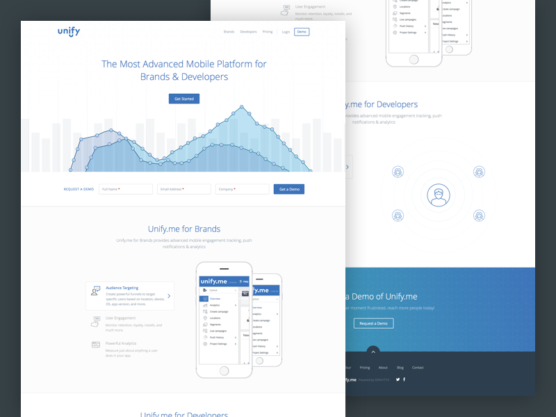 Unify home analytics gravity4 homepage icons illustration landing page mobile