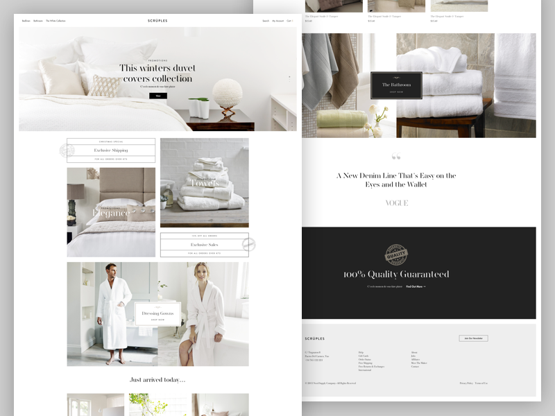 Scruples store branding clean ecommerce elegant homepage