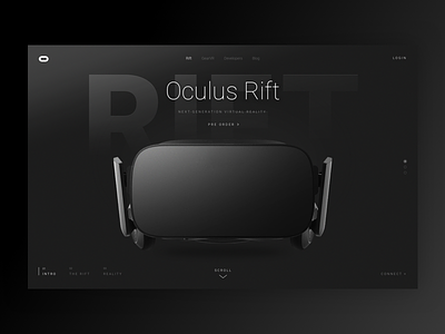 Oculus full screen futuristic homepage oculus redesign