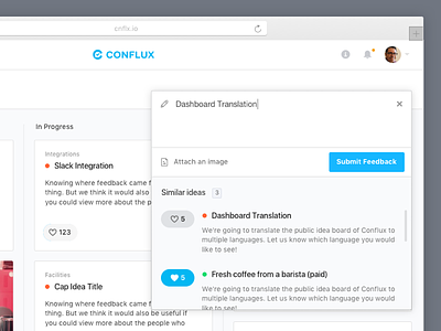 Conflux - Add Feedback add feedback feedback form grid ui writing