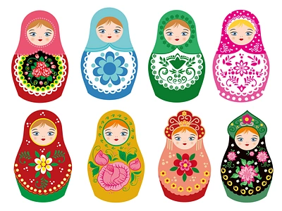 Matryoshka babushka doll design doll doll vector illustration matryoshka matryoshkas nesting dolls plaything russian doll stacking dolls toy typography vector