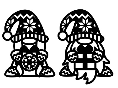 Christmas Gnomes, Templates For Cutting And More cartoon christmas christmas gnomes design gnome gnomes gnomic holiday illustration laser cut template vector xmas