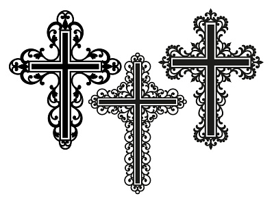 Filigree Crosses beauty believe blessed catholic christ christian christianity church design illustration ornament ornate pattern picture religion religious vector