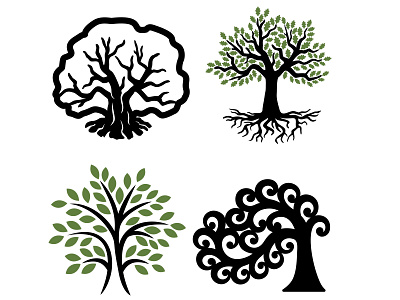 Trees decoration design illustration logo tree vector