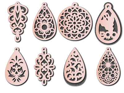 Earrings, Templates For Cutting, Jewelry Making design illustration jewelry making template vector