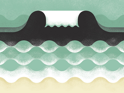 Surf - Editorial Illustration beach illustration illustrator surf vector vintage wave