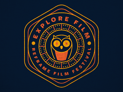 Reframe Film Festival - Badge Design adobe illustrator badge film festival illustration logo outdoors owl vector wilderness