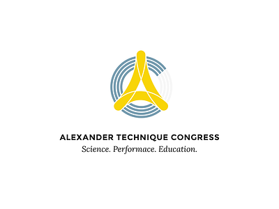 Alexander Technique Congress Logo blue design graphic logo posture yellow yoga