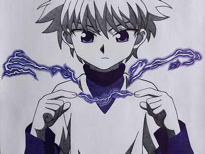 Killua Zoldyck anime animeart art ballpointpen fanart hunterxhunter killua killuazoldyck traditionalart