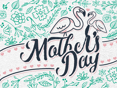 Mother's Day it's coming! design flamingo illustration illustrator love miami mothers day