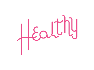 Healthy Bezier bezier curves design font graphic handmade healthy illustrator miami pink script