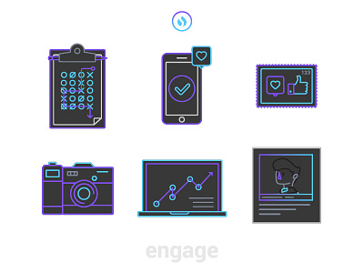 Social Media Engagement Icons icons illustration social social media