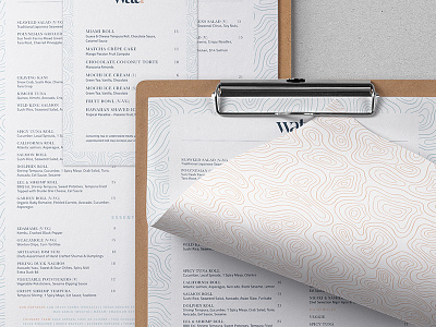 Watr Restaurant Menus branding menu print restaurant type typography water
