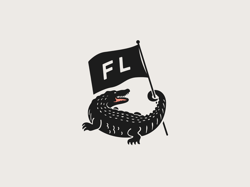 Southern alligator animation fl flag florida gif