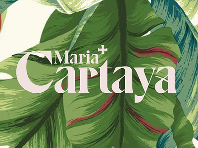 Logo for Maria Cartaya branding design graphic identity leaves logo social typography