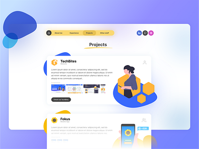 Portfolio page - Projects