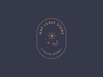 May Leave Stars Logo brand brand design branding cancer gold healing journey logo logo design moon navy star stars