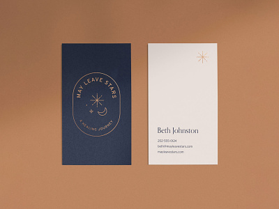 May Leave Stars Business Cards brand brand identity branding business card gold healing journey print stars stationery