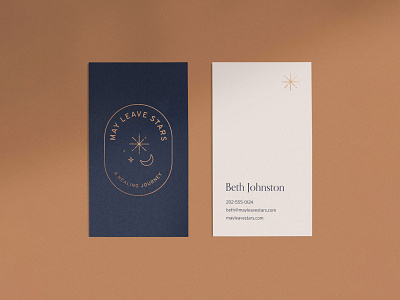 May Leave Stars Business Cards brand brand identity branding business card gold healing journey print stars stationery