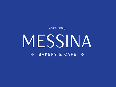Messina Bakery & Cafe Logo bakery blue brand branding cafe clean design italian italy logo mediterranean messina minimal sicilan sicily type typography