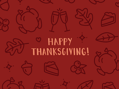 Happy Thanksgiving! cranberries holiday illustration leaf pattern pie thanks thanksgiving turkey