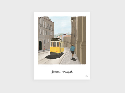 Scenes from Lisbon 02 cable car illustration ipadpro lisbon portugal procreateapp travel