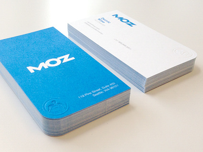 Moz Business Cards blue brand branding business cards moz