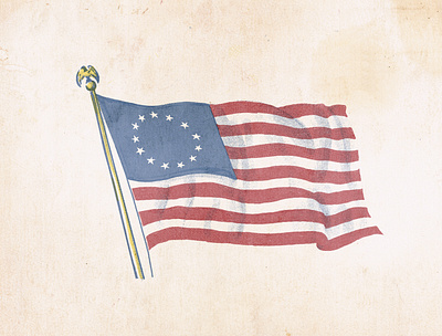 Ragged Old Flag 4thofjuly america amrican halftone illustration patriotic proud retrosuppy