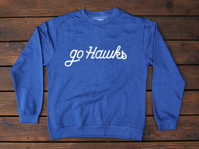 Go Hawks Shirt apparel blue modren retro shirt type typeography