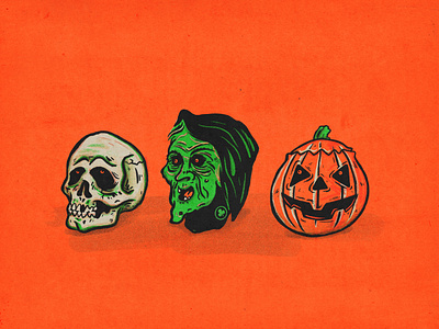 Halloween III halftone halloween hand drawn illustration procreate retrosupply retrosupplyco