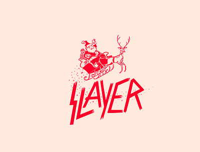 SLAYER christmas illustration metal reindeer santa simple slayer