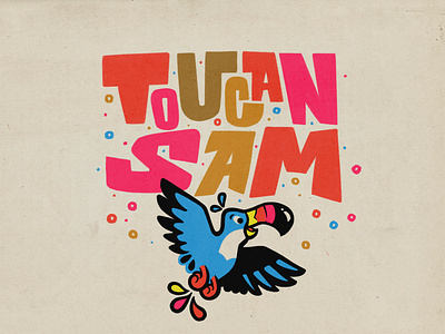 Toucan Sam cereal mascot illustration kelloggs lettering mascot desgin retro tucan sam