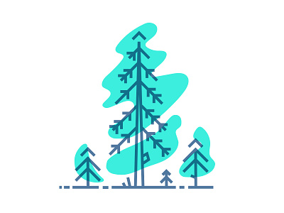 Tree Concept abstact fir tree line pine simple tree