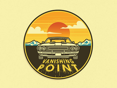 Vanishing Point action drive in movies line movie muscle cars sticker