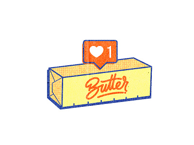 Like Butter butter enamel pin icon illustration lettering like line type typography vector